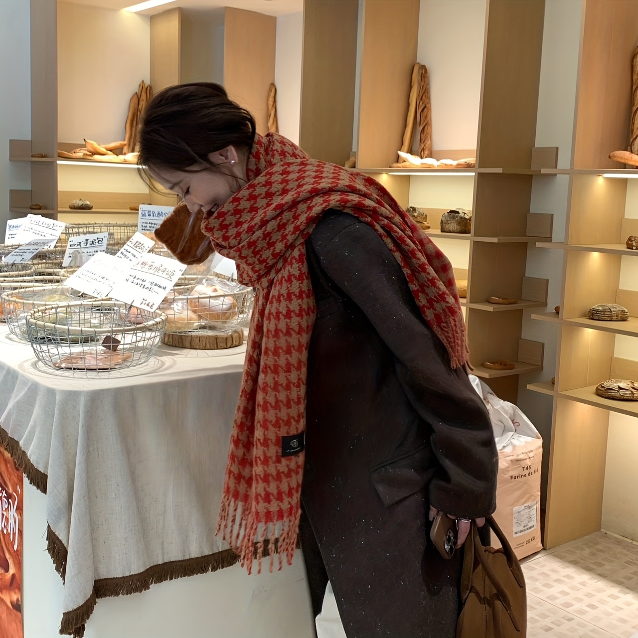 Wool Scarf Men - FANGSIGE Sciarpa Calda in Lana per
